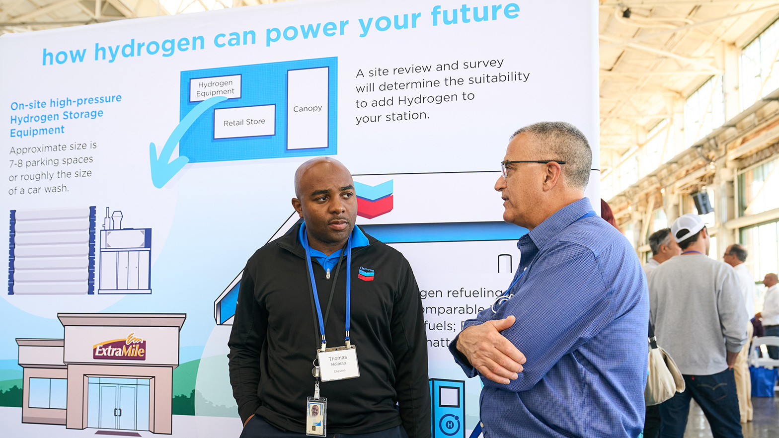 Chevron representatives offered details on hydrogen fueling station capabilities at the Road to Zero event.