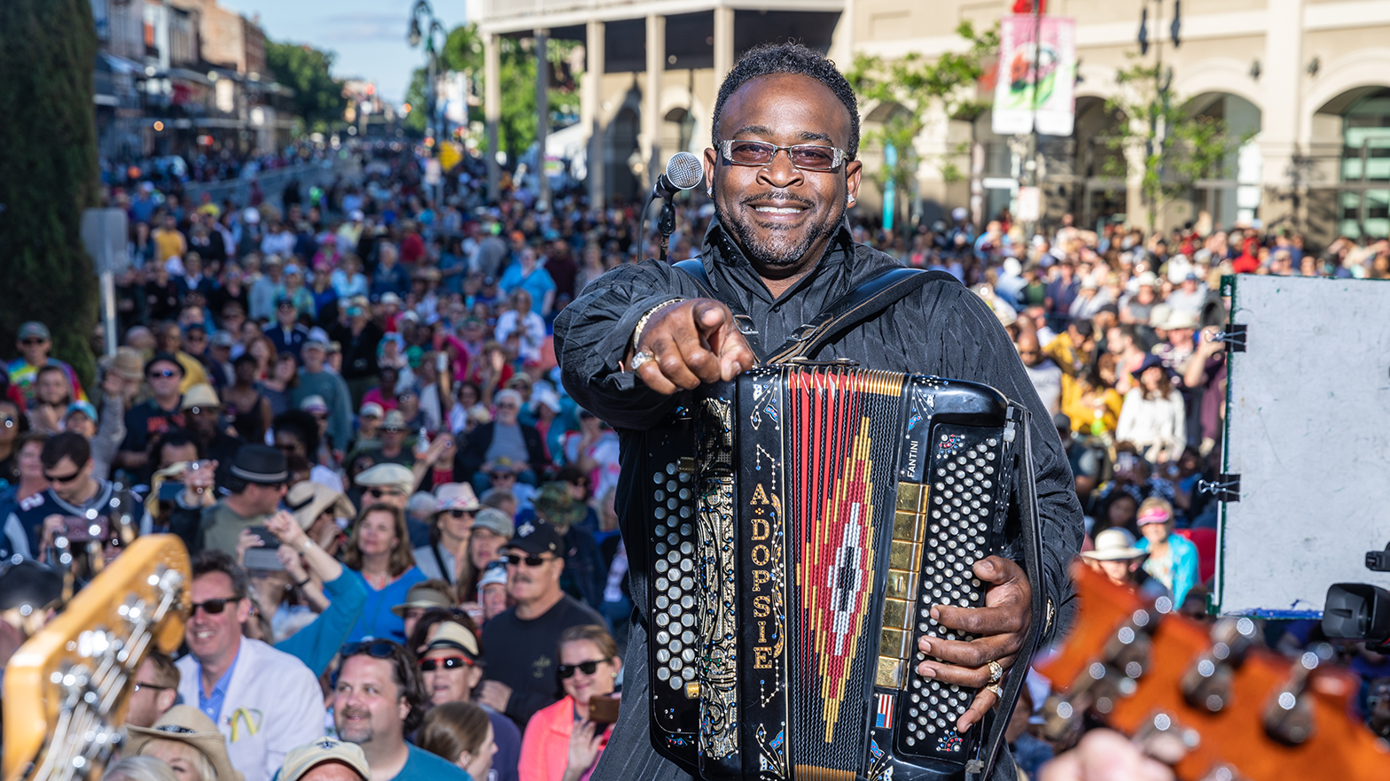 musical performance at french quarter festival