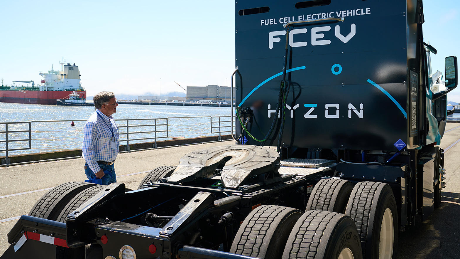 Companies such as Hyzon displayed their zero-emission vehicles at Richmond’s Road to Zero Day.