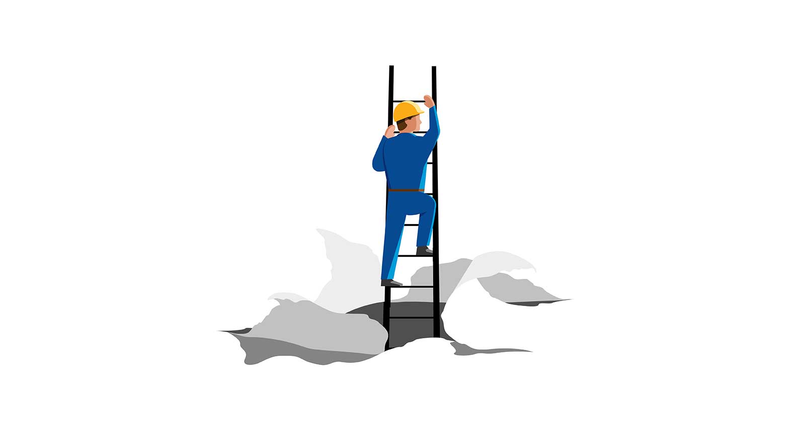 image of a person climbing a ladder