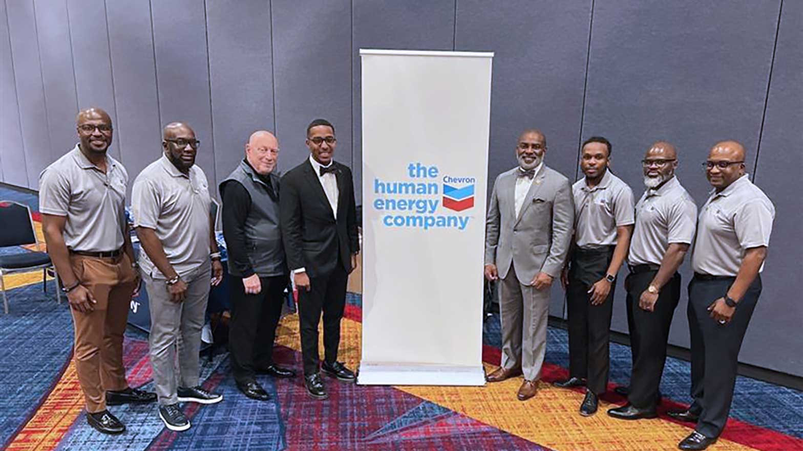 Qua Thomas joined other Chevron colleagues at the Alpha Phi Alpha Southwestern Regional Convention Conference in March 2023.