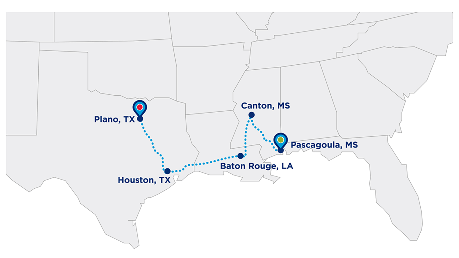 Chevron's RGB road trip map