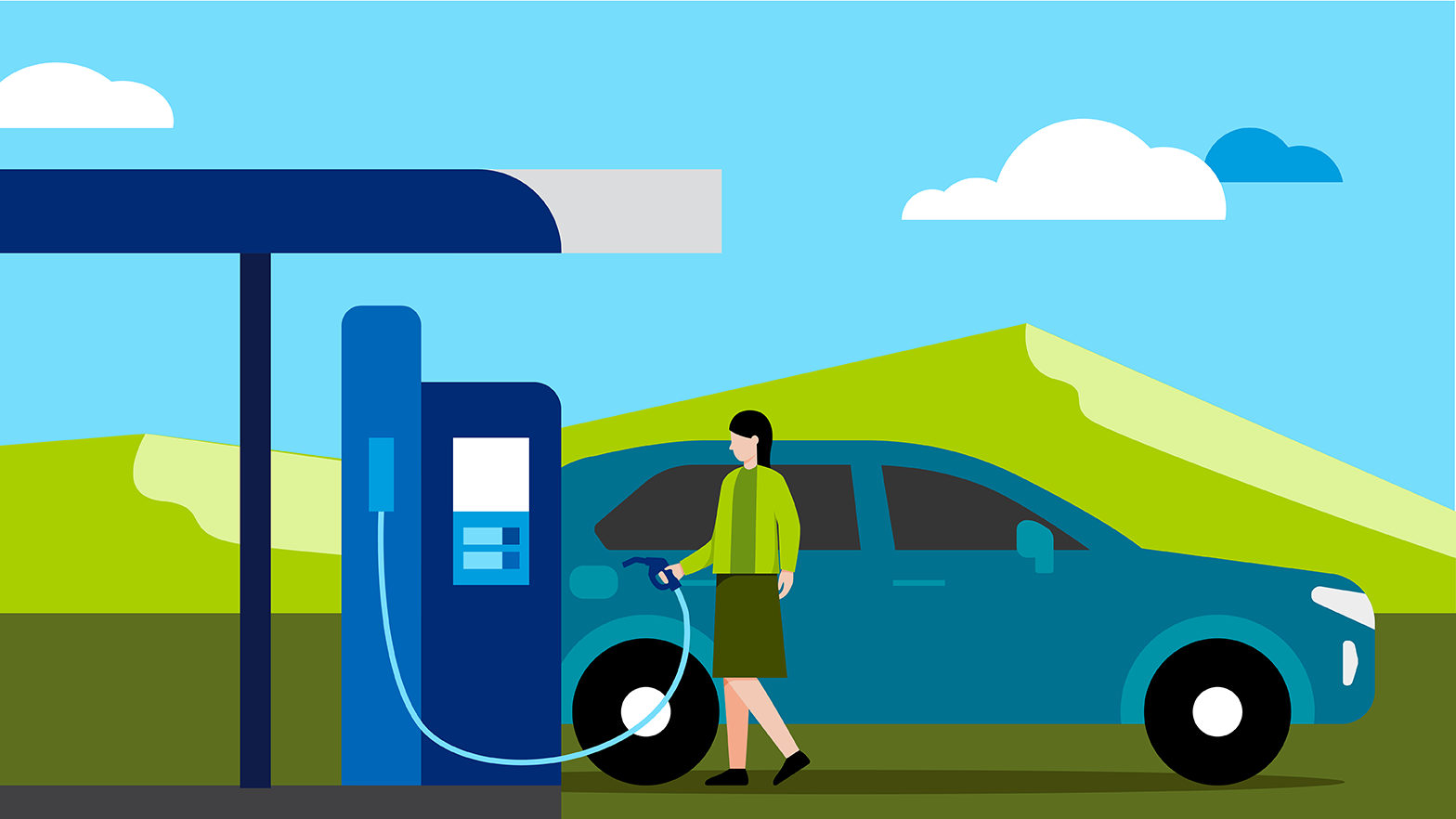 fueling station illustration