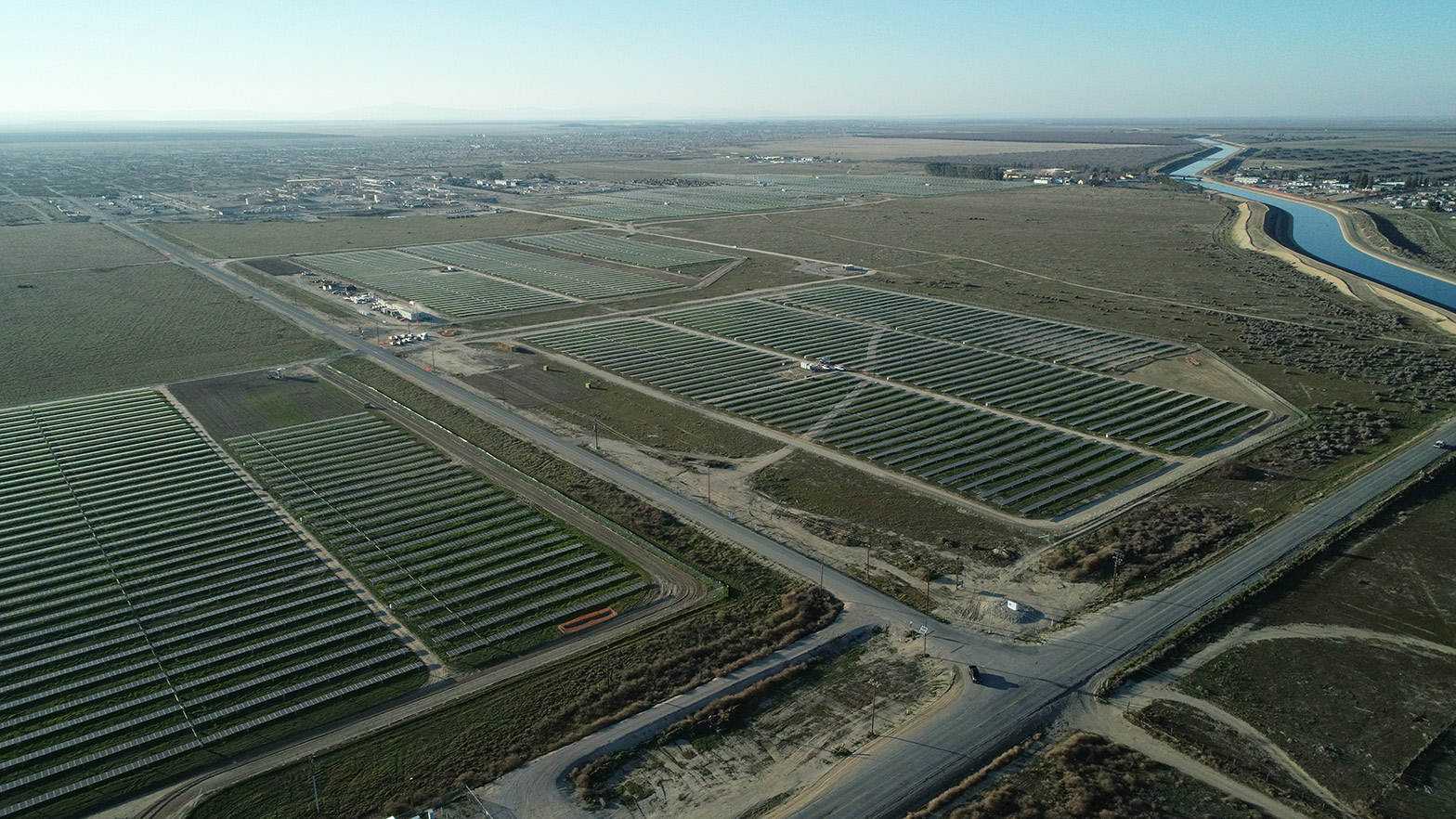 Solar field at the Lost Hills facility in San Joaquin Valley 