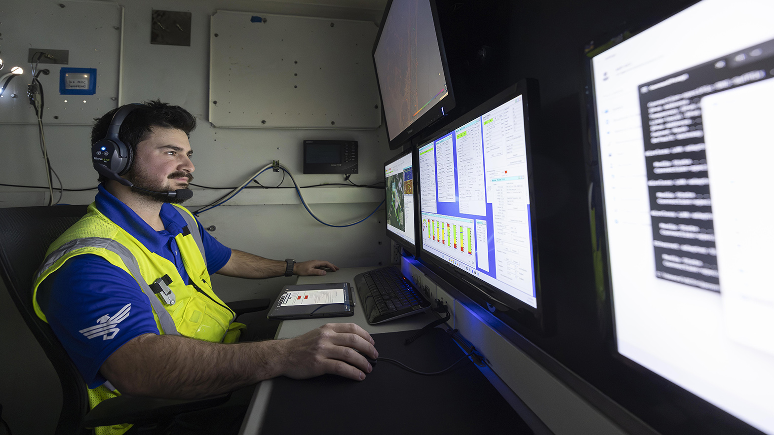 Andrew Giordano, pilot in command for AATI, monitors an AiRanger flight