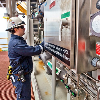 employee checking equipment