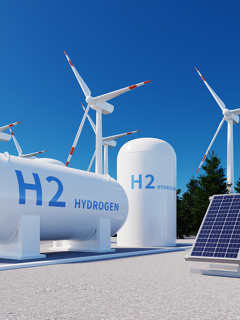 hydrogen tanks and turbines