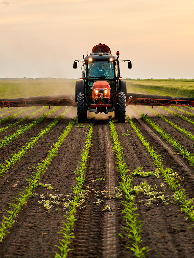 Tractor in field