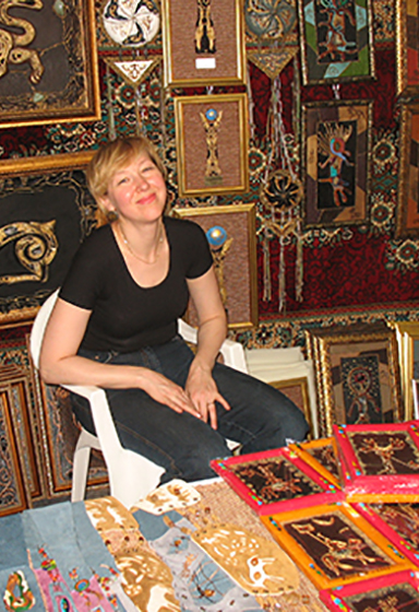 Kazakhstan artisans Natalya in studio