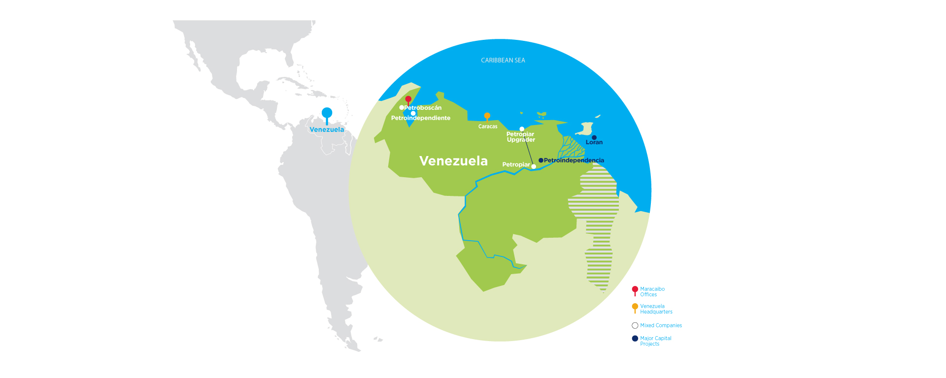 Map of Chevron's operations in Venezuela