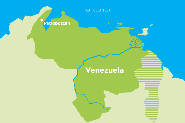 Chevron operations in Venezuela map, Petroboscan