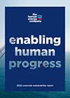 front cover image of the CSR 2022 Report entitled "enabling human progress" with "the human energy company" logo at the top